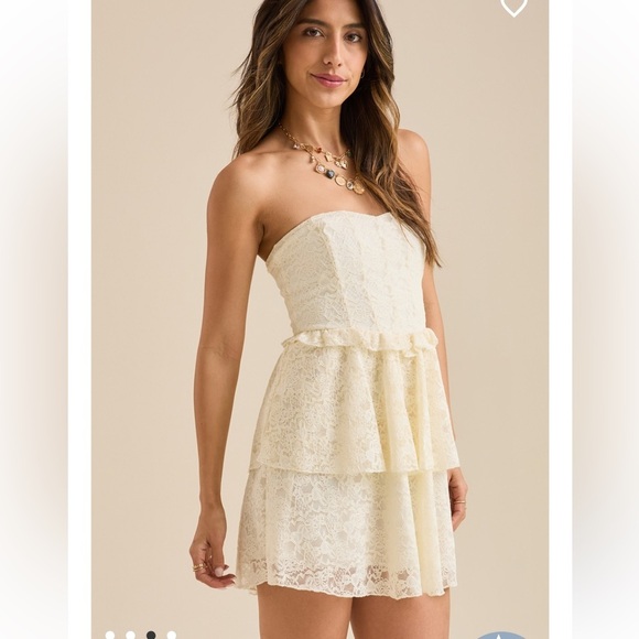 Altar'd State Dresses & Skirts - New with tags Altar’d state marigold lace strapless dress